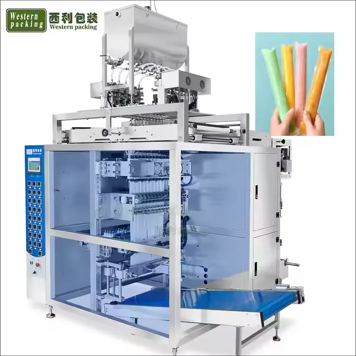 Mașină automată de ambalat pliculețe pentru acadele cu gheață lichidă