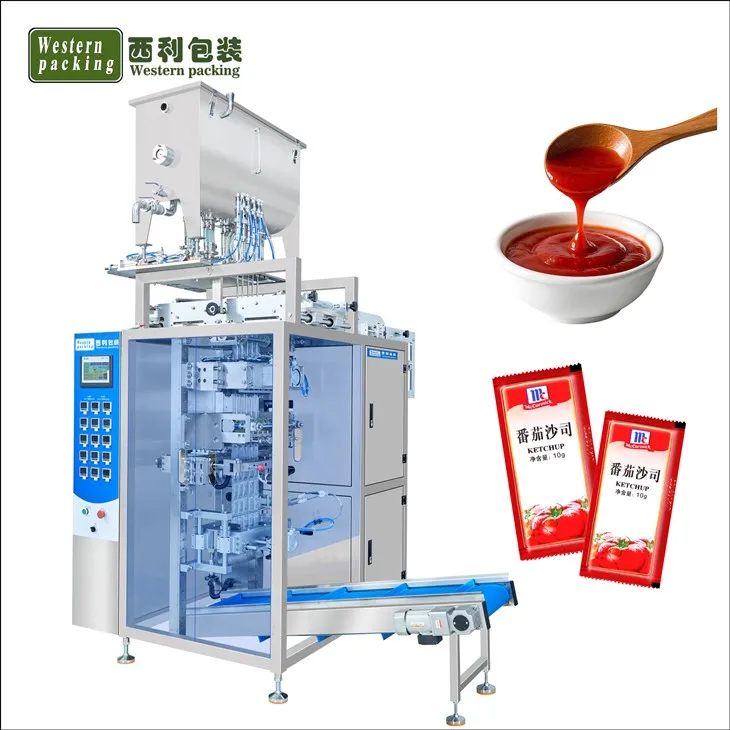 Mașină de ambalat pliculețe de ketchup cu sos cu linii multiple